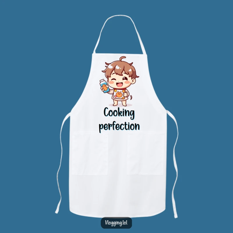 Funny Cheerful Demo Apron: Kitchen Product Showcase Fun