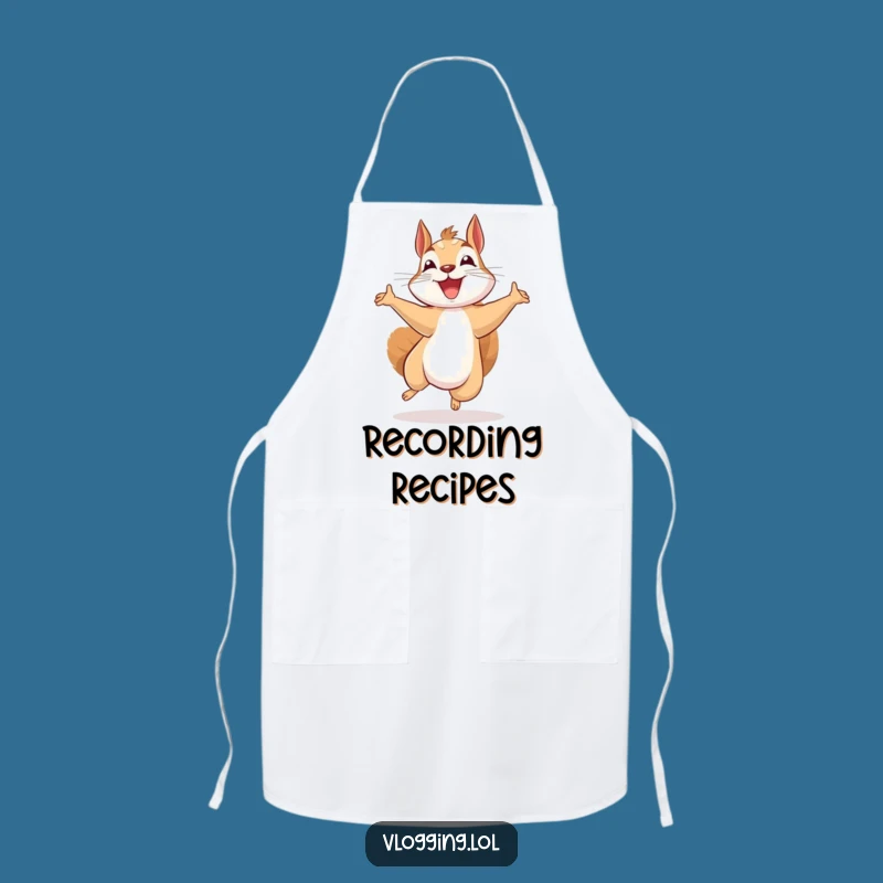 Funny Excited Squirrel Apron: Recording Creator - Kitchen Funny Gift for Chefs