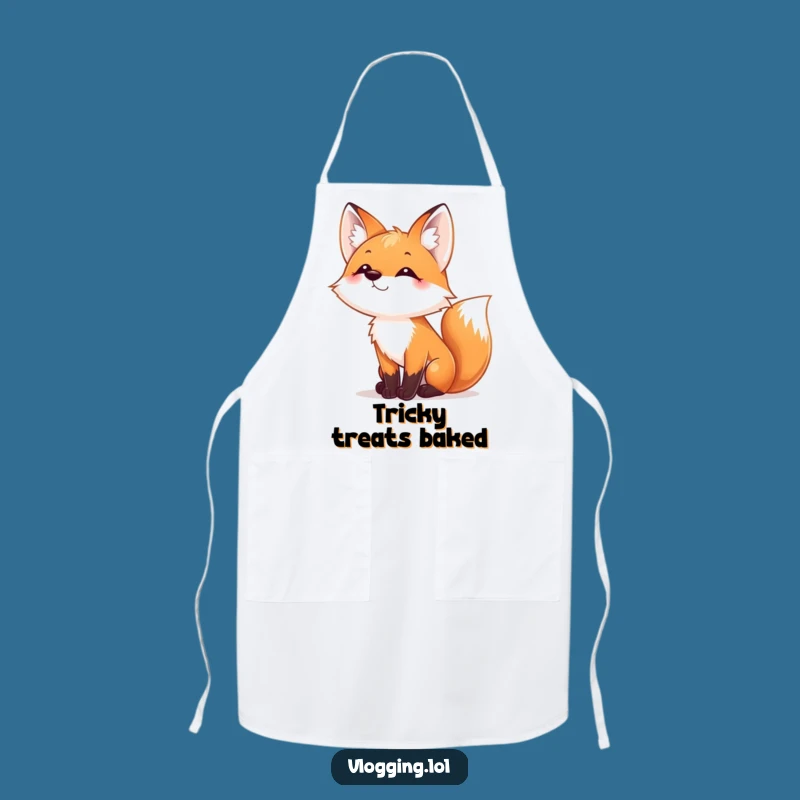 Funny Fox Nose Wiggle Apron - Chef Fox Wiggles Nose, Whimsical Funny Gift
