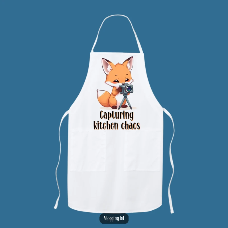 Funny Fox Photographer Apron: Cook Up Laughs with a Camera-Loving Critter, Great Gift