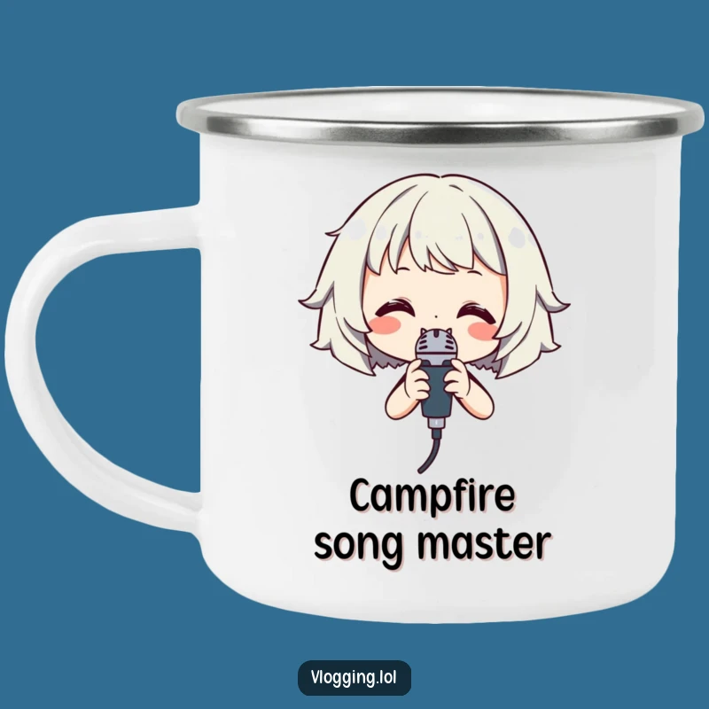 Funny Singer Camping Mug: Microphone Moments by the Fire!