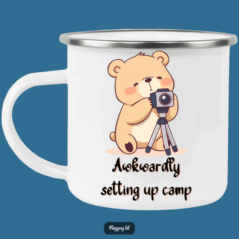 Funny Bear Photography Camping Mug: Adventure with Tripod Tales!