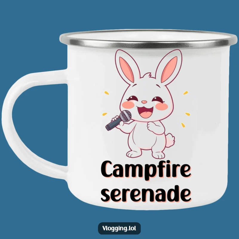 Funny Bunny Singing Camping Mug - Hilarious Outdoor Music Gift