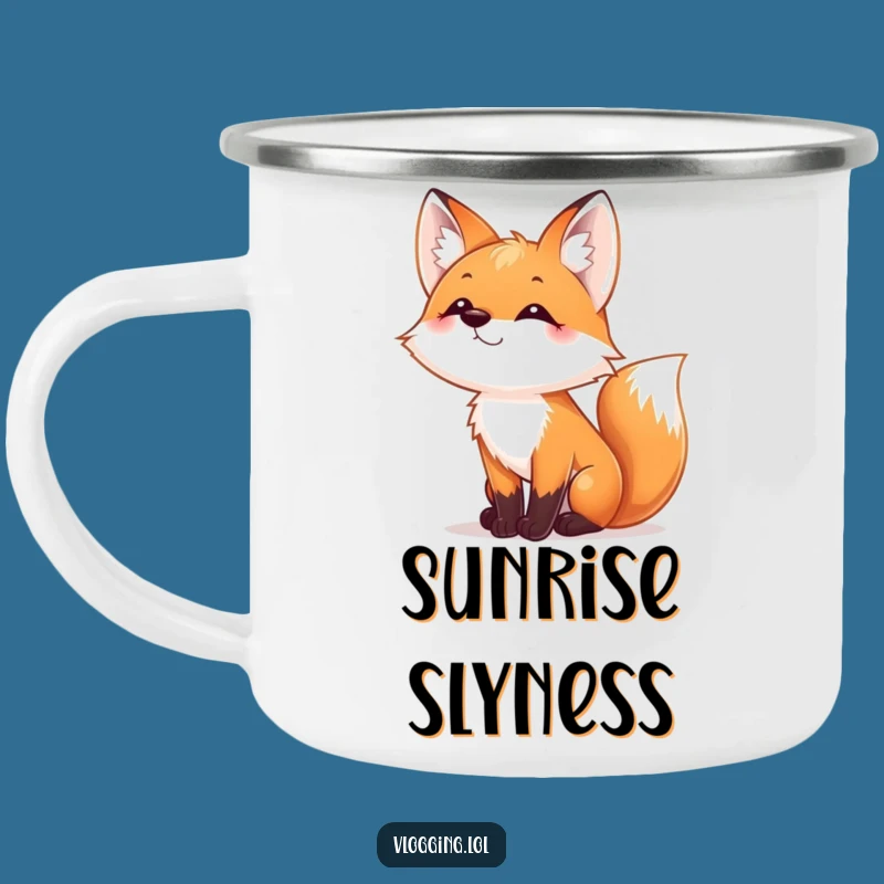 Funny Fox Nose Wiggle Camping Mug - Durable Playful Fox, Outdoor Funny Gift