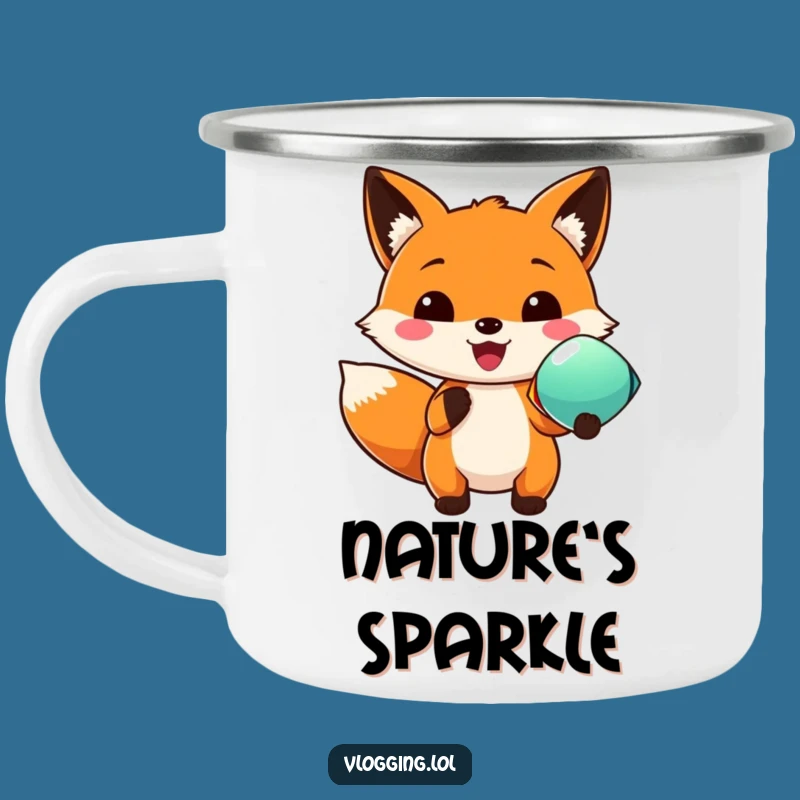 Adventurous Funny Fox Camping Mug - Colorful Object Sipper, Outdoor Humorous Gift