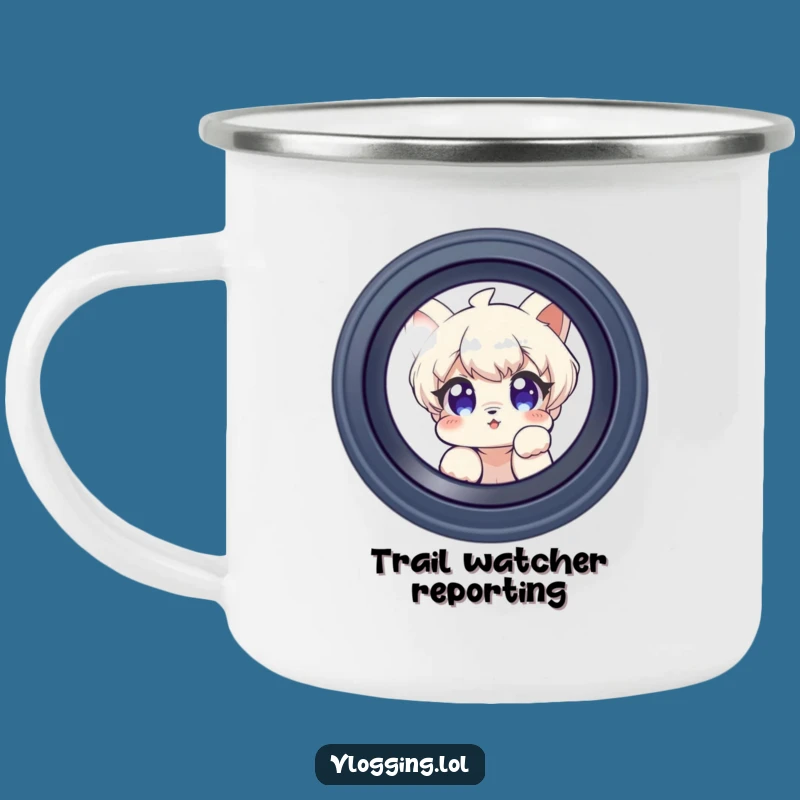 Funny Curious Camping Mug: Peeking Outdoors, Hilarious Photo Gift!