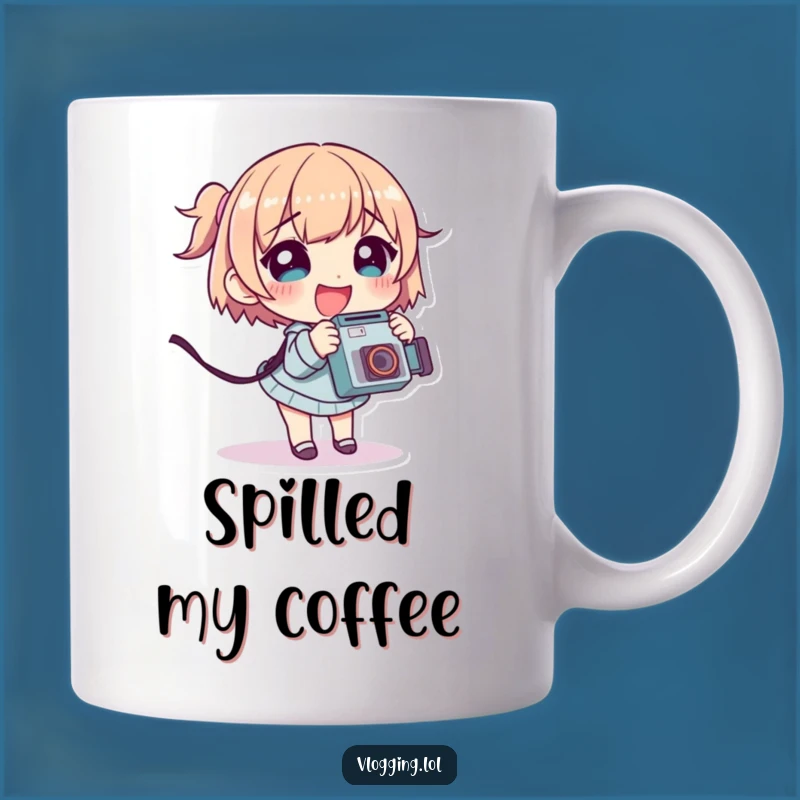 Funny Oops Mug: Giggling Character Tripping, Perfect Funny Gift for Photographers