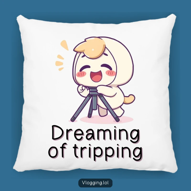Funny Tripping Pillow - Cozy Accent with Giggling Character Trip Art