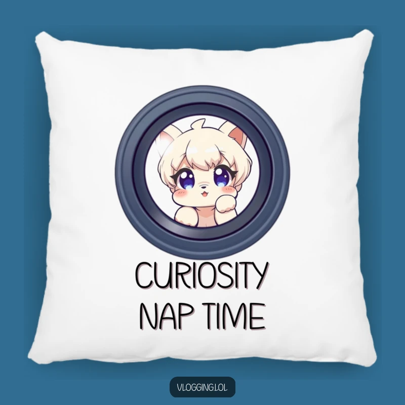 Funny Curious Pillow: Peeking Comfort, Cozy Camera Gift!