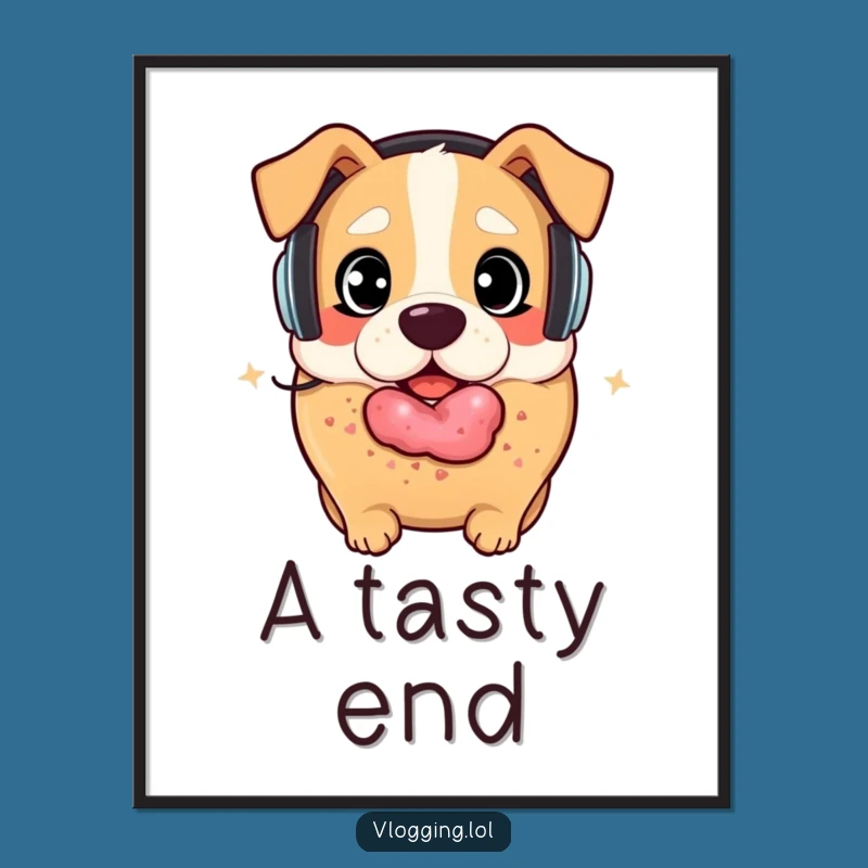 Funny Bagel Dog Digital Art: Bring This Hilarious Duo's Playtime to Your Walls