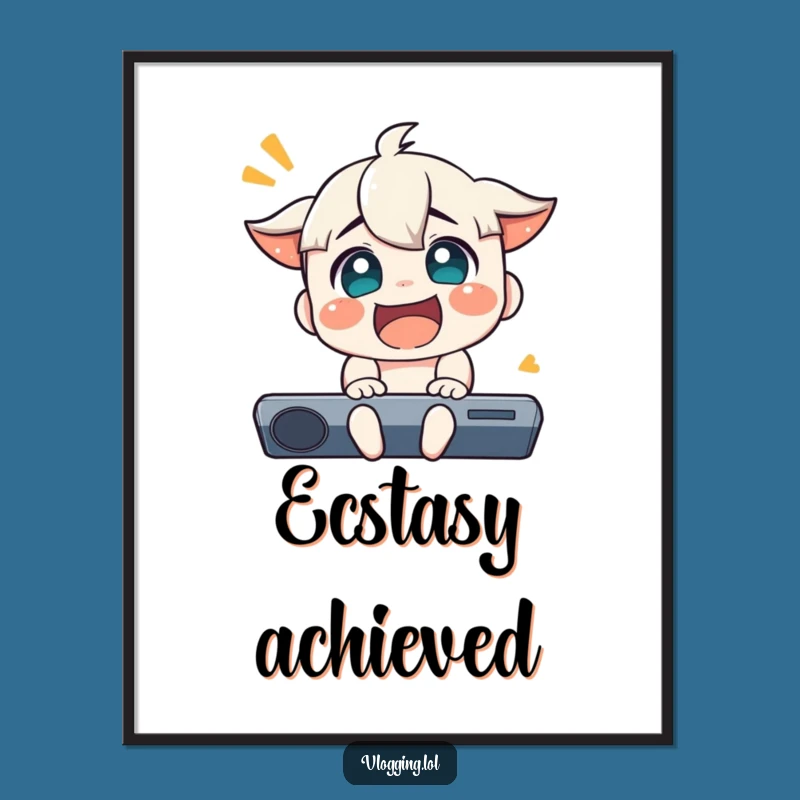 Funny Joyful Reaction Digital Art: Exaggerated Happiness Print