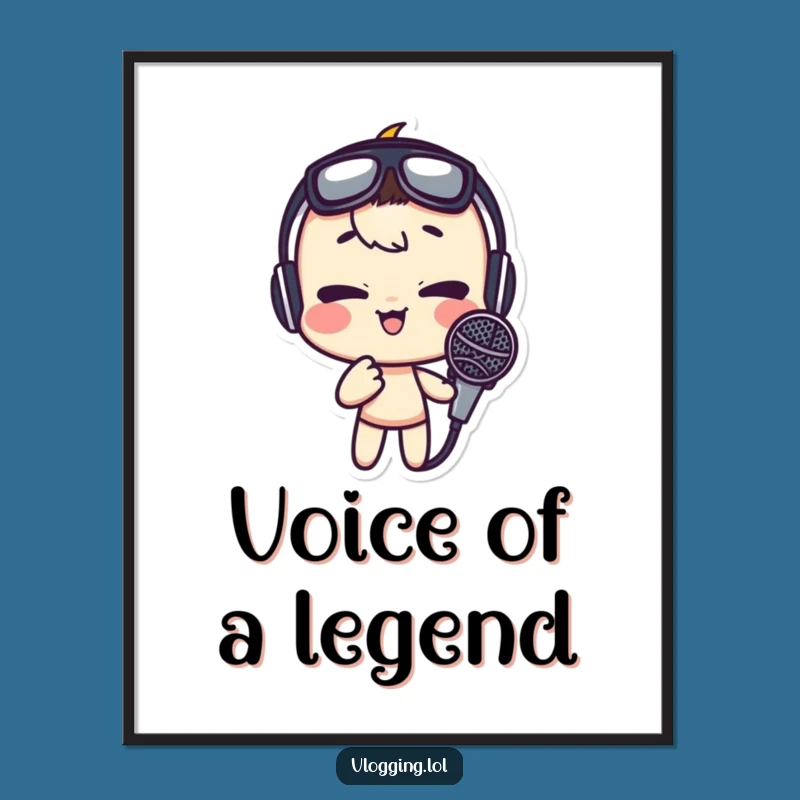 Funny Microphone Face Digital Art: Hilarious Character Print