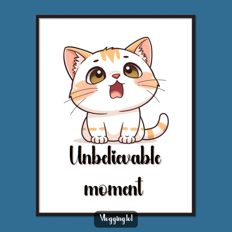 Funny Surprised Cat Art - Hilarious Printable for Cat Lovers