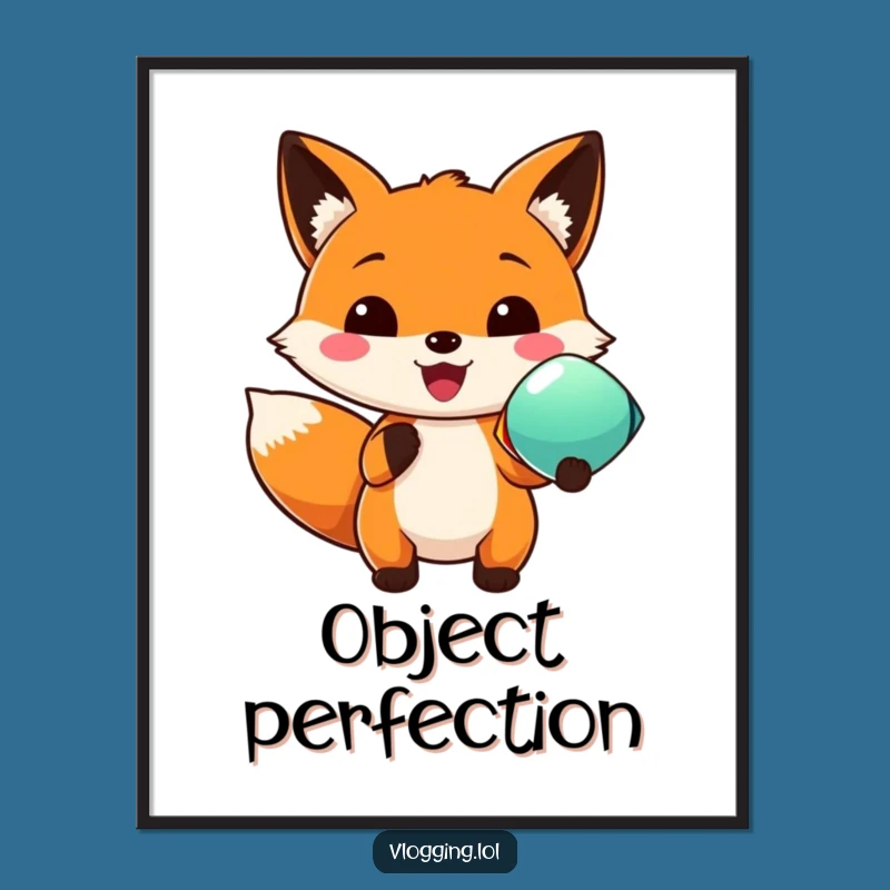 Digital Funny Fox Print - Colorful Object Art, Instant Humorous Wall Decor Gift