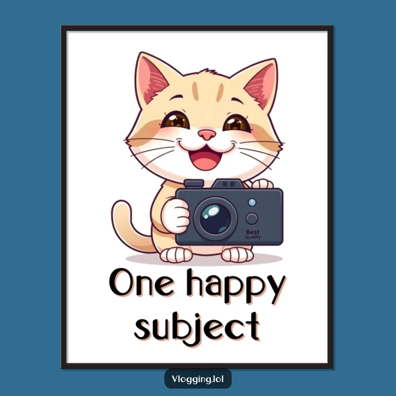 Funny Digital Art: Vlogging Cat, Instant Joy for Your Walls