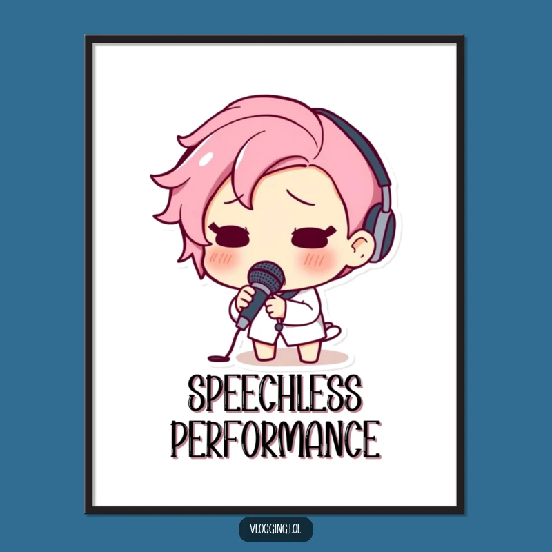 Funny Shocked Digital Art - Printable of Surprised Character Mic Drop