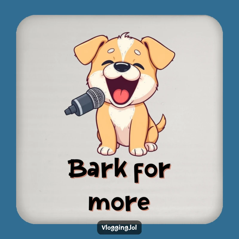 Funny Puppy Mic Coaster - Hilarious Decor for Dog Lovers