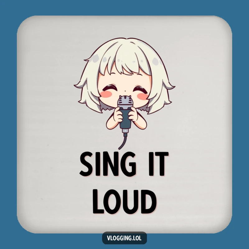 Funny Singer Coaster: Protect Surfaces with Microphone Style!