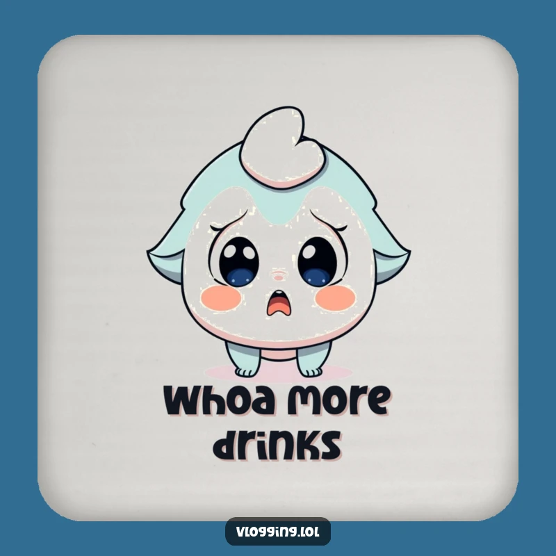 Funny Surprise Coaster: Surprised Character Gasping, Protect Surfaces with Funny Flair