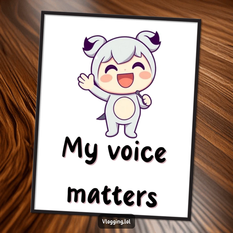 Funny poster art of a happy character holding a microphone and waving enthusiastically, celebrating the joy of performance.