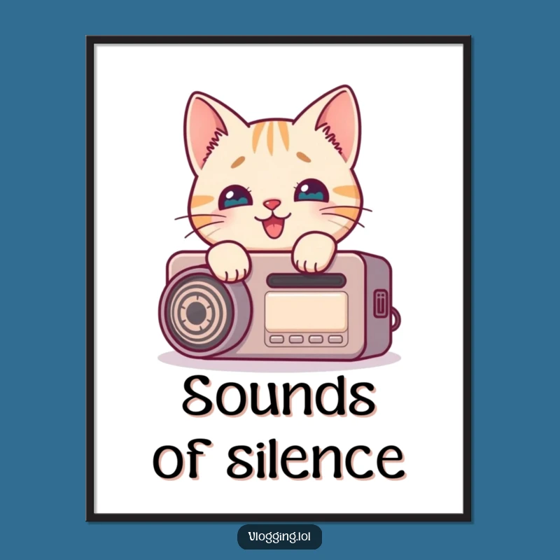 Funny Cat Recording Poster - Hilarious Wall Art for Creators