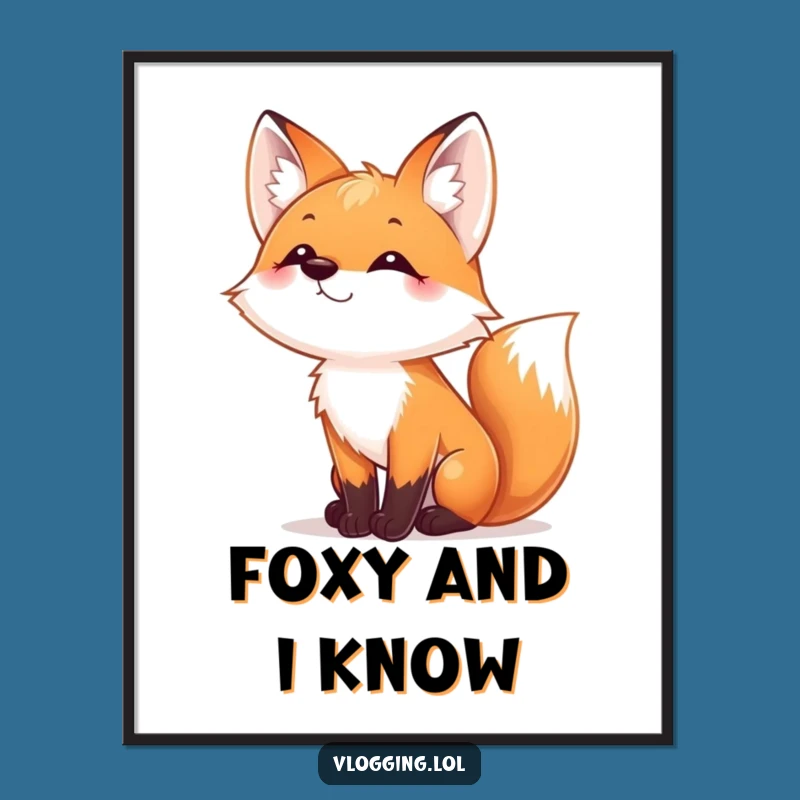 Funny Fox Nose Wiggle Poster - Playful Fox Camera Art, Unique Funny Gift