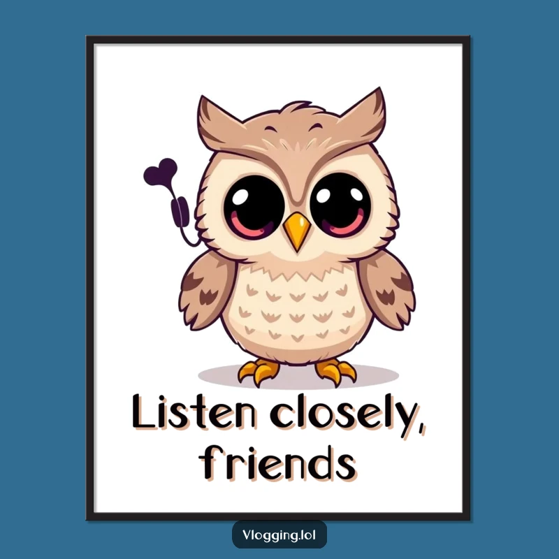 Funny Joyful Owl Spooky Poster - Wall Art Gift