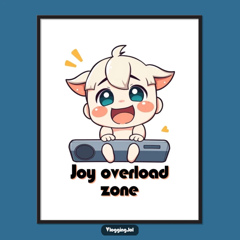 Funny Joyful Reaction Poster: Exaggerated Happiness Art