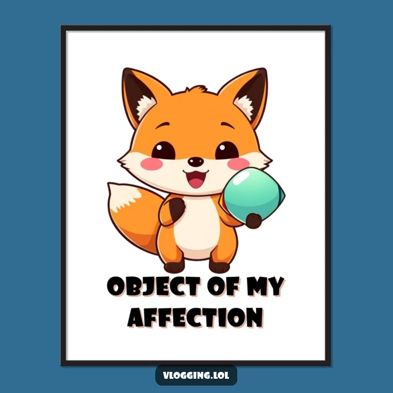 Funny Fox Art Poster - Exciting Colorful Object Display, Whimsical Wall Decor Gift