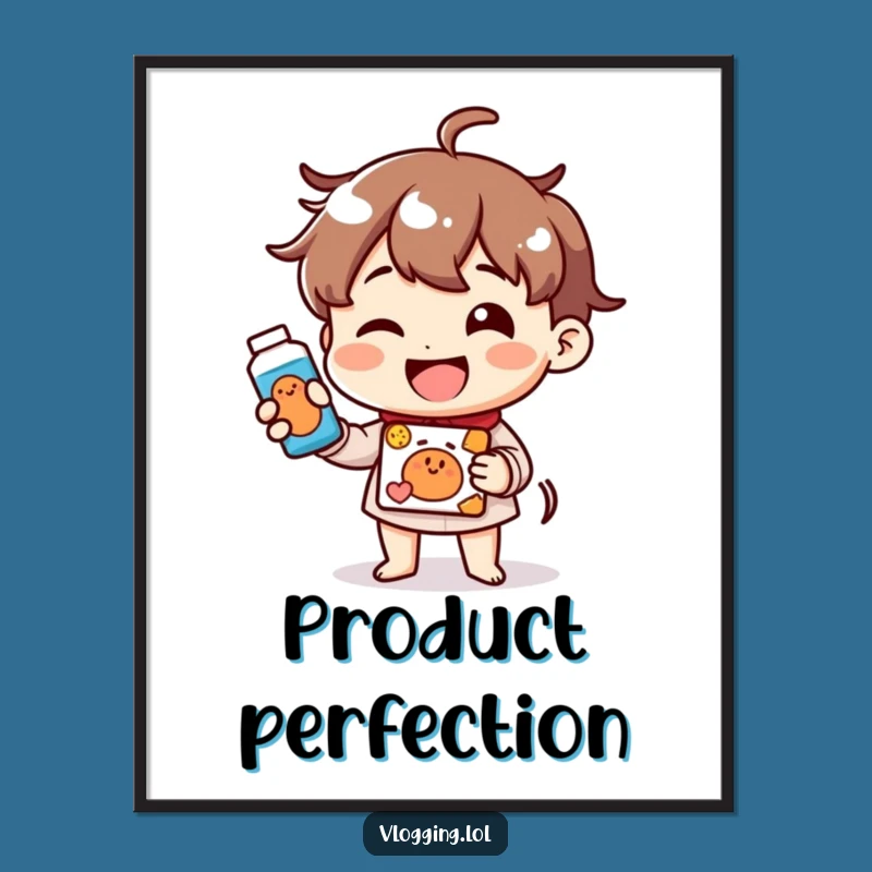 Funny Cheerful Demo Poster: Happy Character Product Art