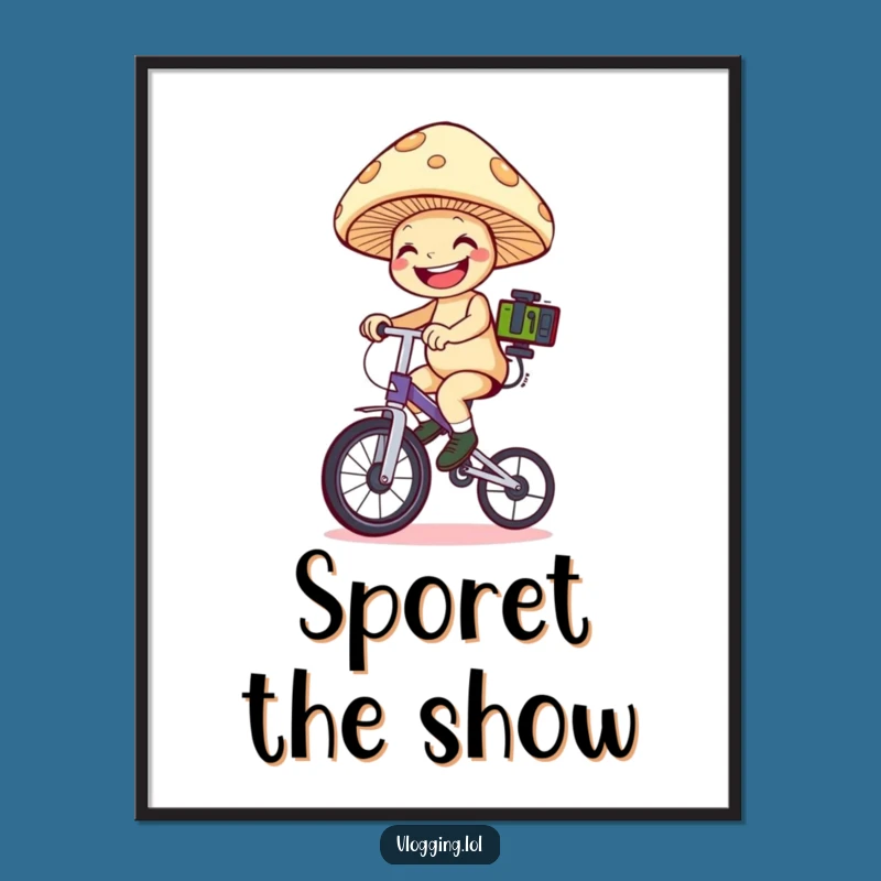 Funny Mushroom Unicyclist Poster: Adorn Your Walls with This Fungi Filmer