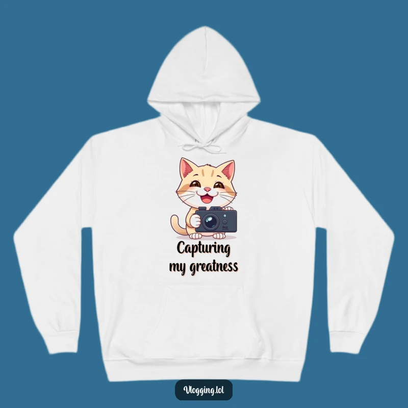 Funny Vlogging Cat Hoodie: Cozy Up and Capture Your Best Moments