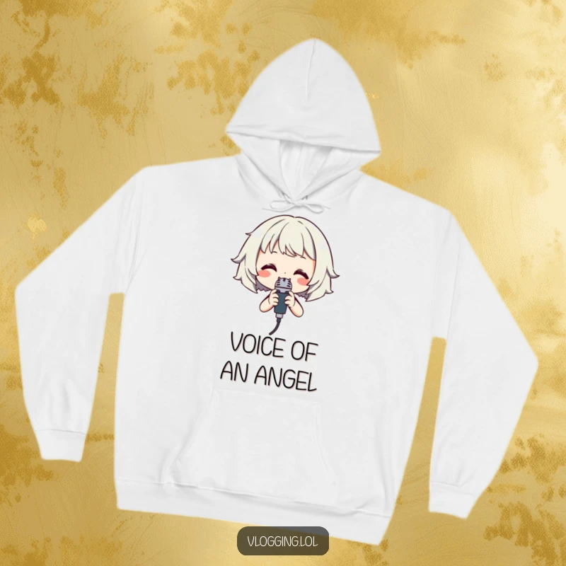 Funny Singer Hoodie: A smiling character holding a microphone, offering warmth and a touch of musical performance humor.