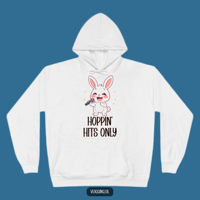 Funny Bunny Rockstar Hoodie - Cozy Music Lover Gift