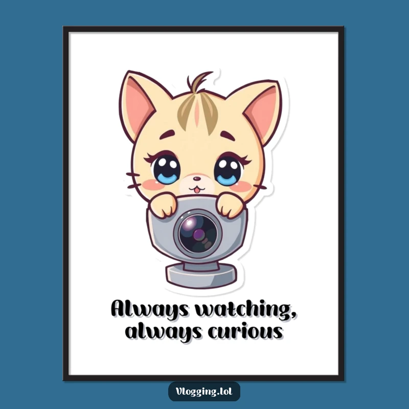 Free Printable Wall Art: Curious Character Webcam Peek Funny Downloadable Decor