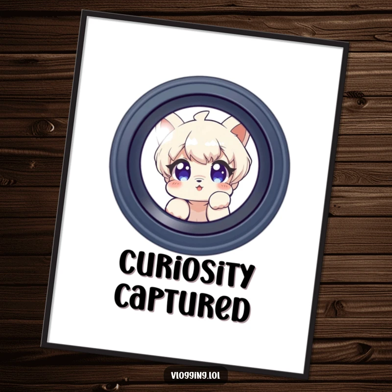 Funny Free Printable Wall Art of a curious character playfully peeking directly into the viewer's space, creating engagement.