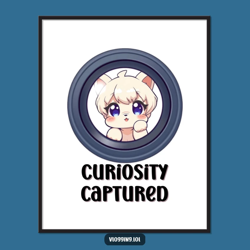 Free Printable Wall Art: Curious Character Peeking Funny Downloadable Art