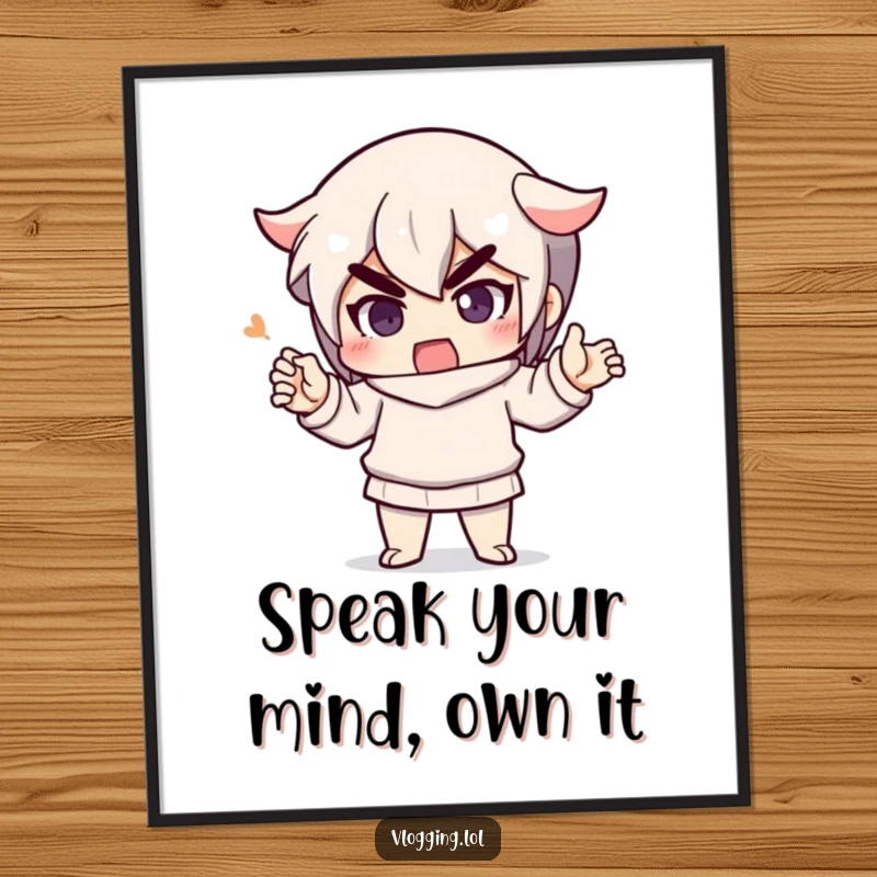 Funny Free Printable Wall Art: Energetic character speaking with emphatic gestures, radiating charisma and confidence on your wall.