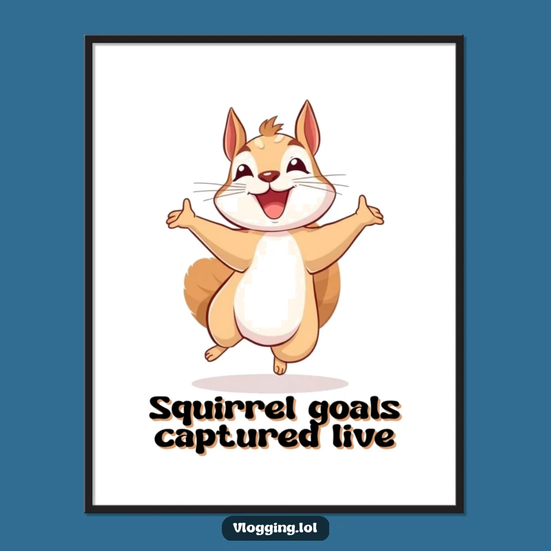 Funny Free Printable Wall Art Squirrel Recording Downloadable Decor