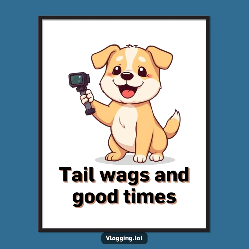 Free Printable Dog Filming Wall Art: Hilarious Canine Content Creator Decor!