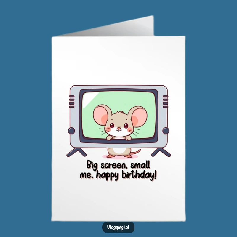 Free Printable Birthday Card: Shy Mouse Gaming Funny Downloadable Gift for Gamers