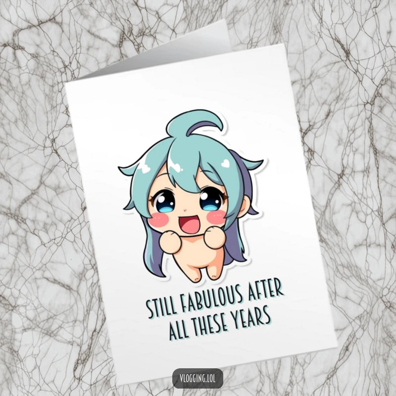 Funny Free Printable Birthday Card showing a character making a hilarious, exaggerated face directly at the camera, full of fun.