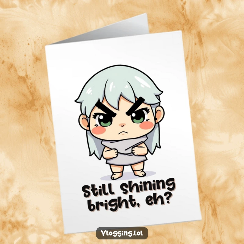 Funny Free Printable Birthday Card: Determined creator intensely adjusting studio lighting, ready for a photoshoot.