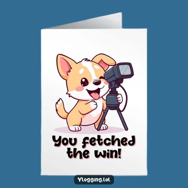 Free Printable Dog Congrats Card: Funny Filming Tail Wag Downloadable Gift