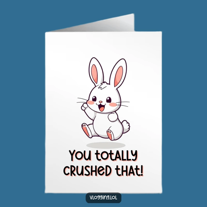 Free Printable Funny Bunny Congrats Card: Tech Triumph Downloadable Gift