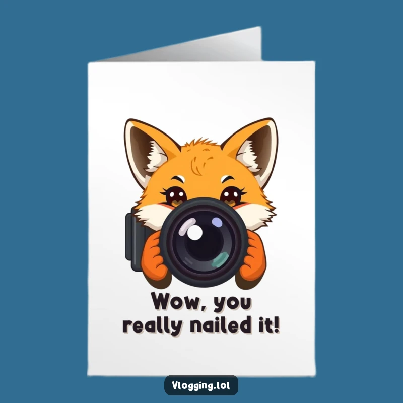 Free Printable Funny Fox Congrats Card: Curious Discovery Downloadable Gift