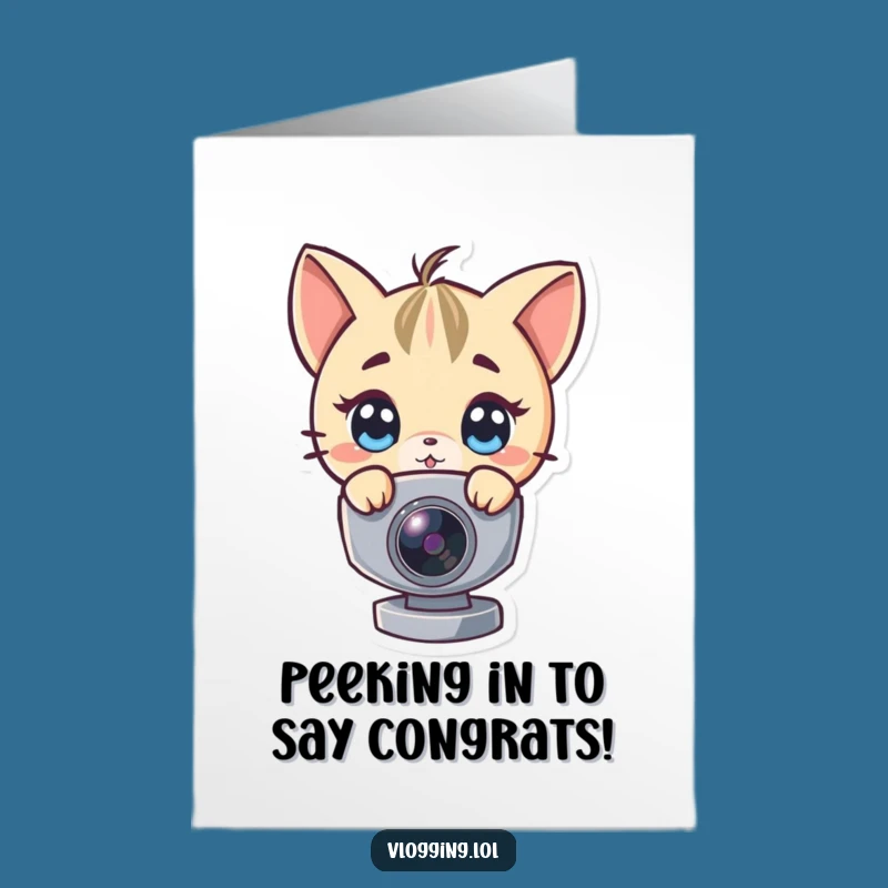 Free Printable Congrats Card: Webcam Peek Funny Downloadable Gift for Any Achievement