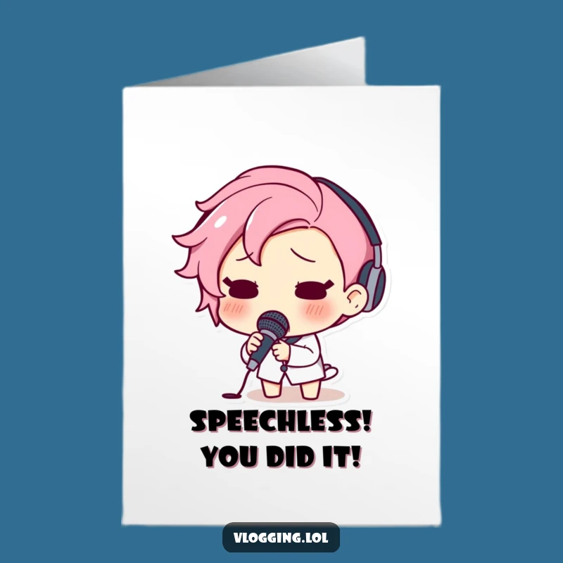 Free Printable Congrats Card: Shocked Mic Drop for Unexpected Win Downloads