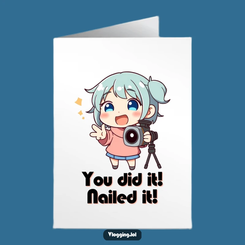 Free Printable Congrats Card: Wildly Gesturing Character, Funny Downloadable Celebration!