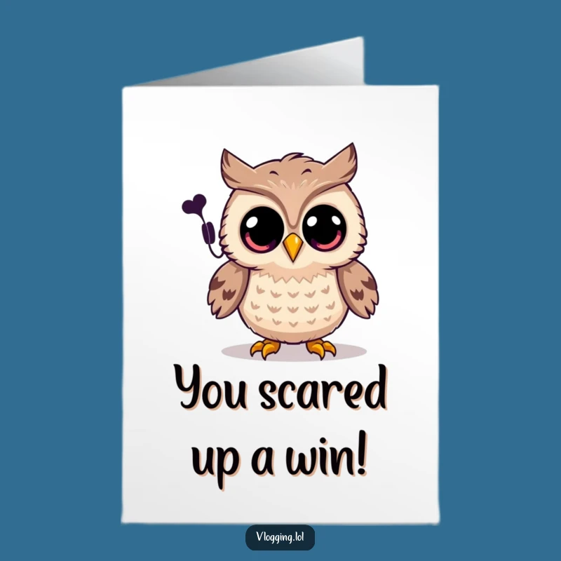 Free Printable Owl Spooky Congrats Card: Celebrate with Eerie Fun!